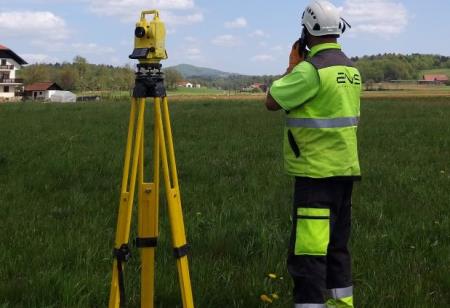 Posnetek geometrije DV stebra na lokaciji Korte DV 110 kV Koper - Buje